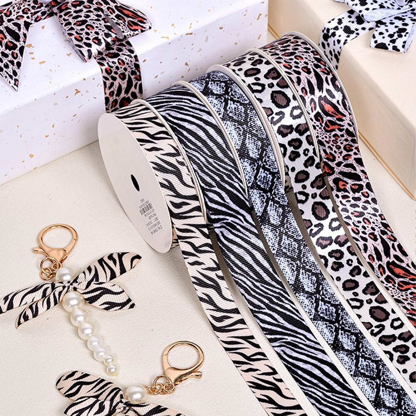 10Yd Zebra Leopard Print Ribbon | 6 Colors